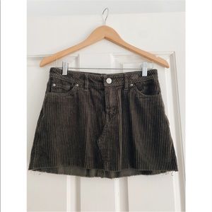 Urban Outfitters BDG Gray Corduroy Mini Skirt